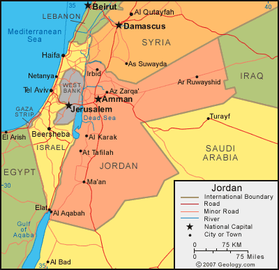 politique carte du jourdain